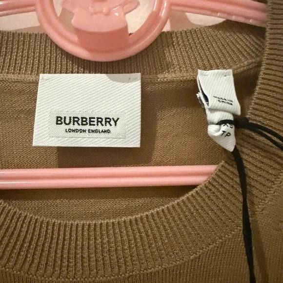 Burberry Crewneck Sweater with Plaid Elbow Patches